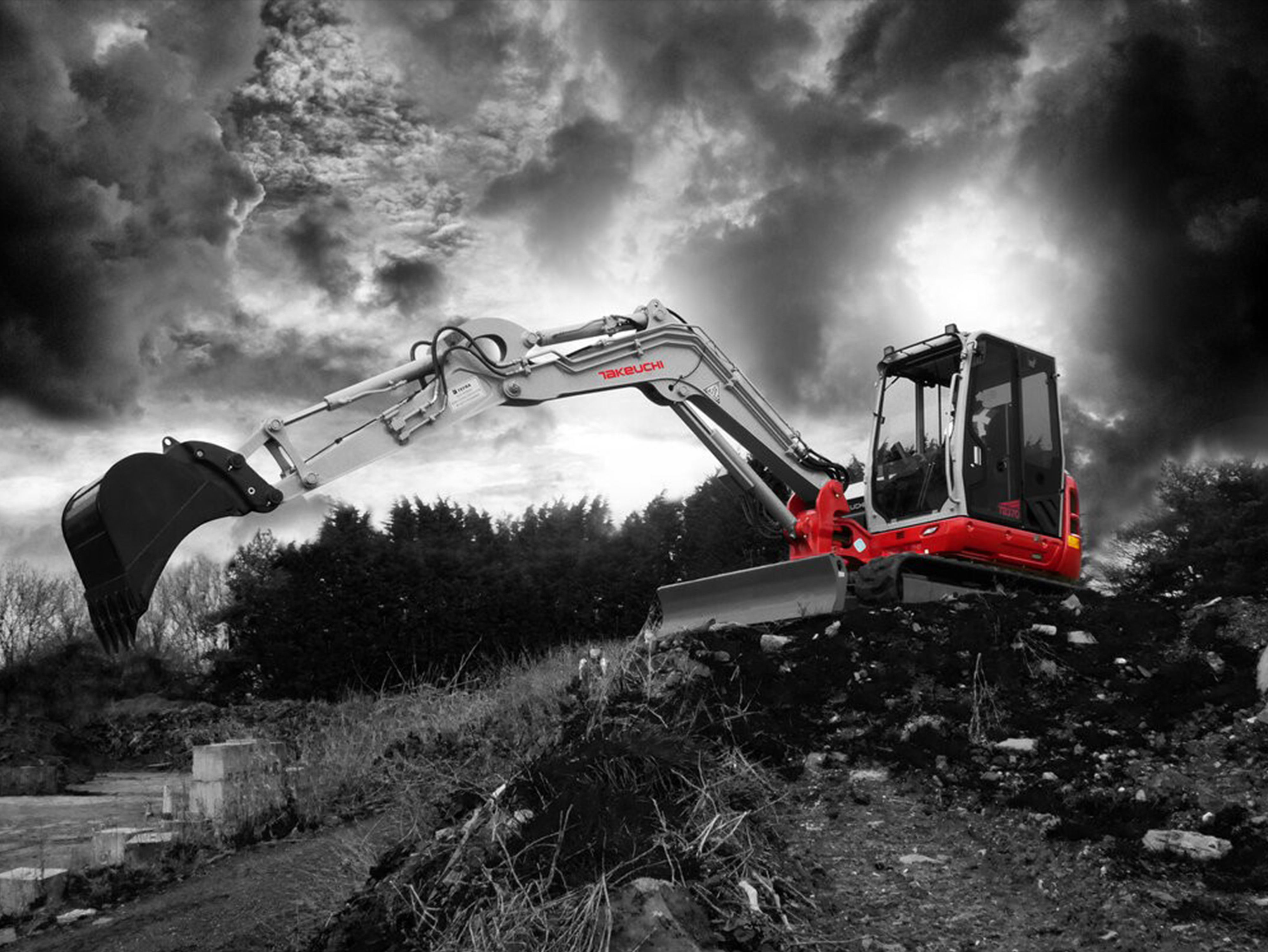 Construction site at dusk